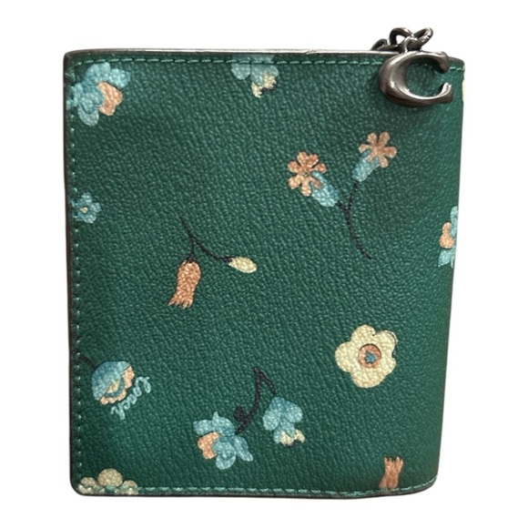 Coach mini camera bag & compact wallet mystical floral print on green. P 14 - Picture 3 of 16
